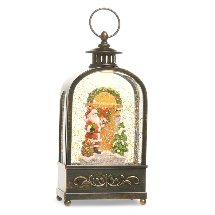 Santa Door Lighted Water Lantern