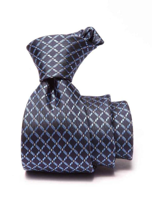 Savona Check Dark Blue Microfibre Tie