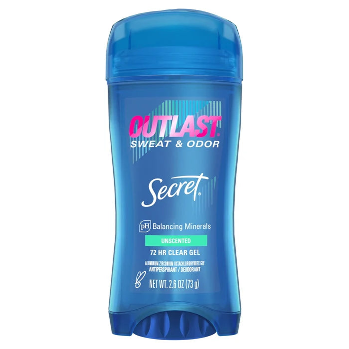 SECRET Outlast Clear Gel Antiperspirant & Deodorant Unscented  مزيل العرق الشفاف طويل الأمد بدون عطر من سيكرت