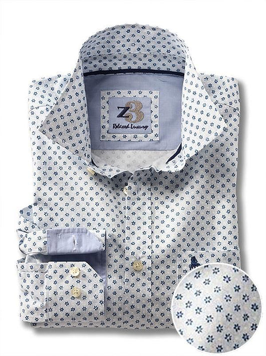 Seinfeld Sky Printed Full sleeve single cuff   Cotton Shirt