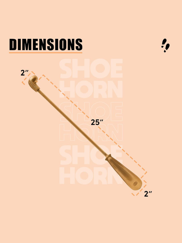 Shoe Mistri Premium Gold Aluminium Shoehorn - 24” Long Handle