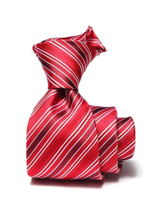 Sicilia Stripe Dark Red Silk Tie
