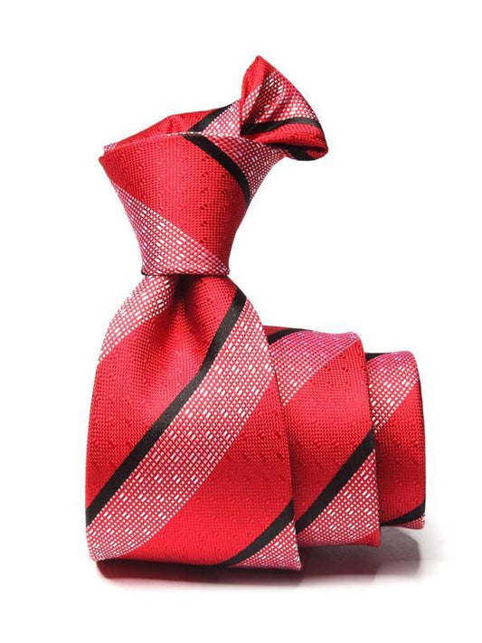 Sicilia Stripe Dark Red Silk Tie
