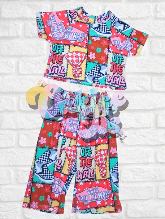 Skate Patches Flow Pants and Modest Crop Raglan