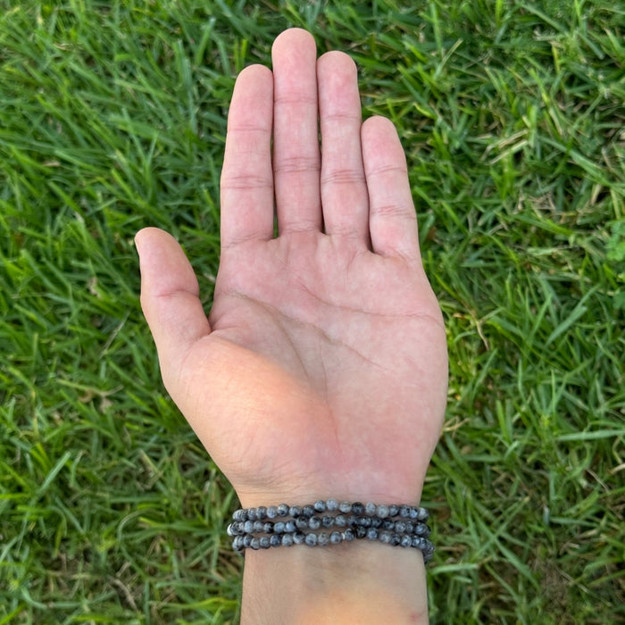 Snowflake Obsidian Mini Bracelet 4mm