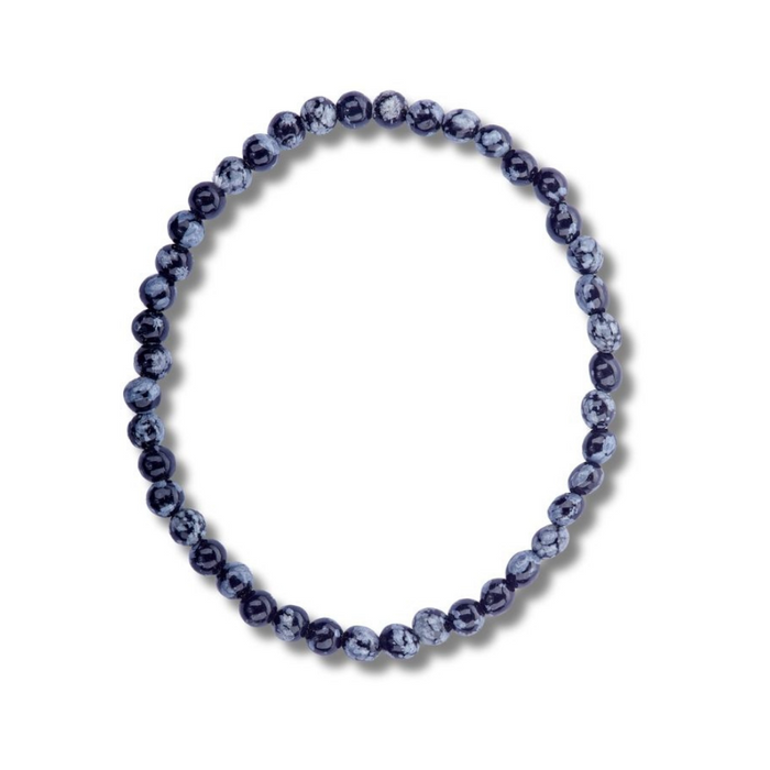 Snowflake Obsidian Mini Bracelet 4mm