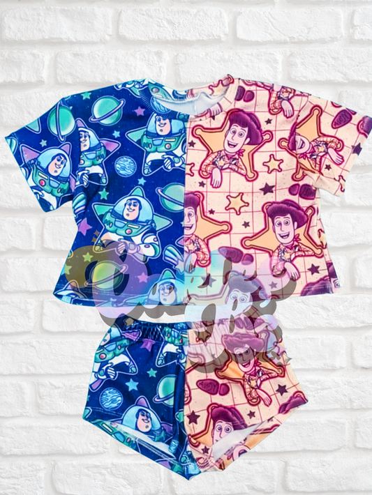 Space Guy/Cowboy Oversized Tee & Breezy Shorts