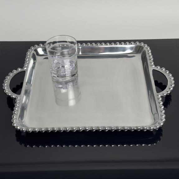 Square Beaded Handle Tray 6285