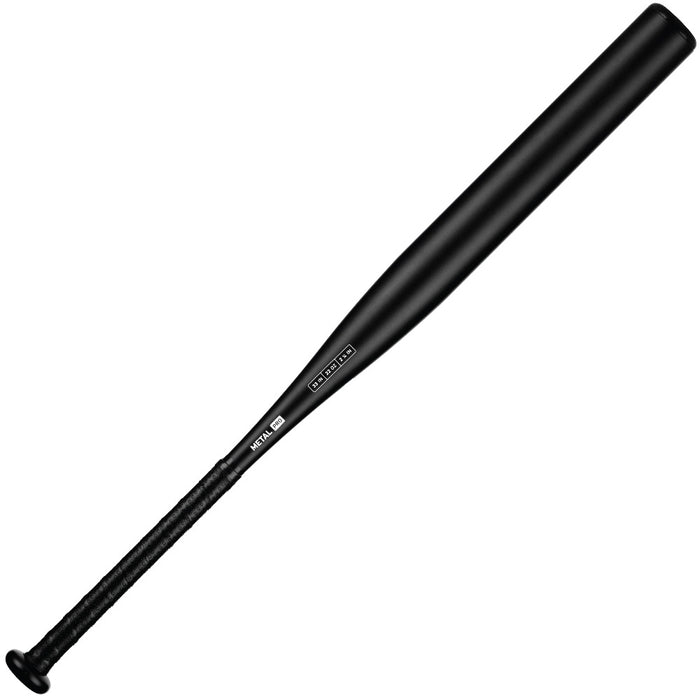 The StringKing Metal Pro (-11) Fastpitch Softball Bat (SKMTLPRFP11) features a black aluminum alloy build, textured grip handle, and smooth barrel for balanced swing weight, displayed on a white background.