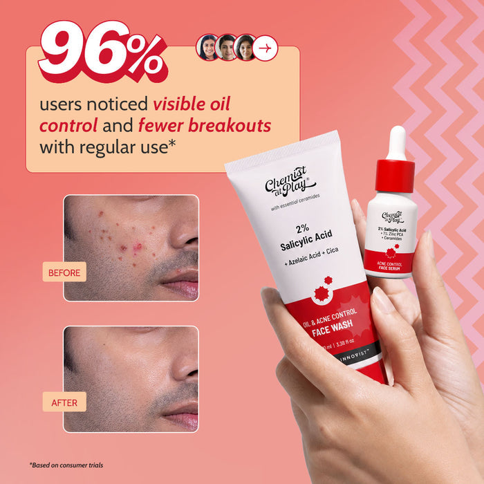 The Clear Skin Duo | 2% Salicylic Acid Face Wash - 100ml & Acne Control Face Serum - 10ml