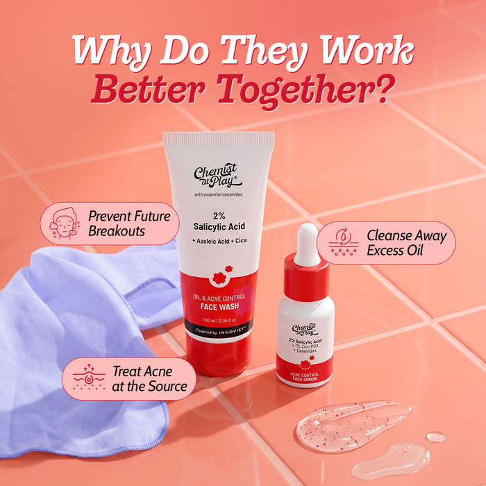 The Clear Skin Duo | 2% Salicylic Acid Face Wash - 100ml & Acne Control Face Serum - 10ml