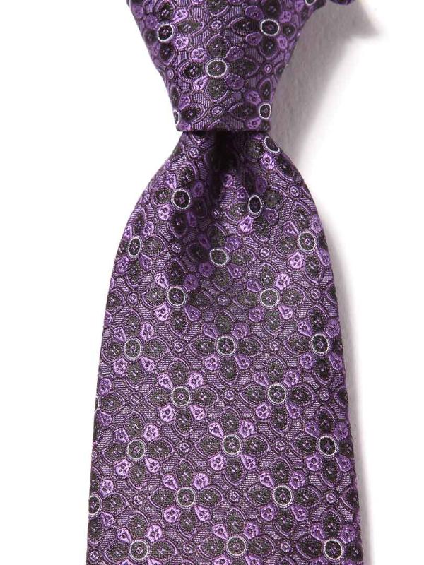 Torino All Over Dark Purple Silk Tie