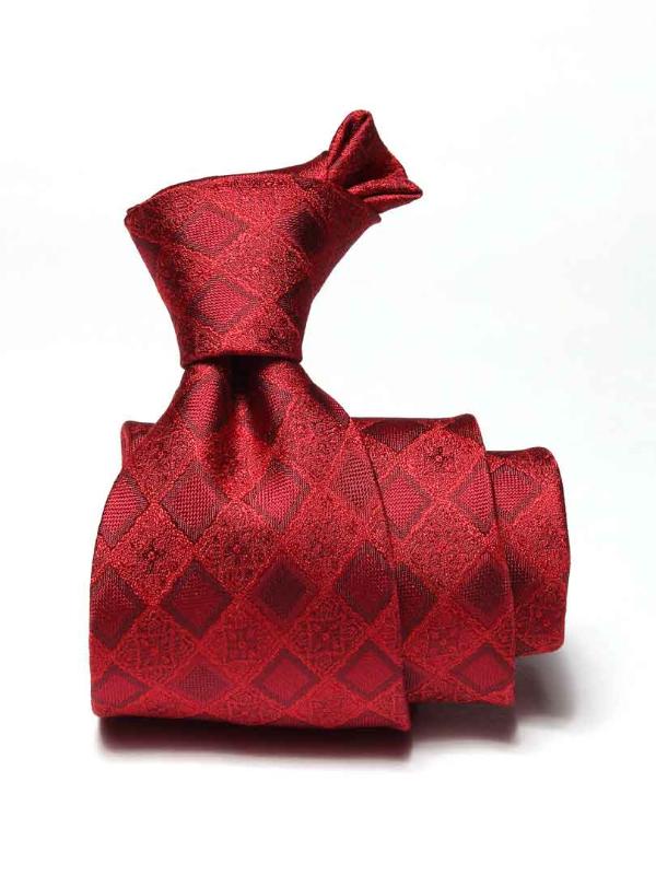 Torino All Over Dark Red Silk Tie