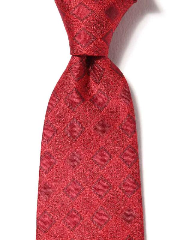 Torino All Over Dark Red Silk Tie