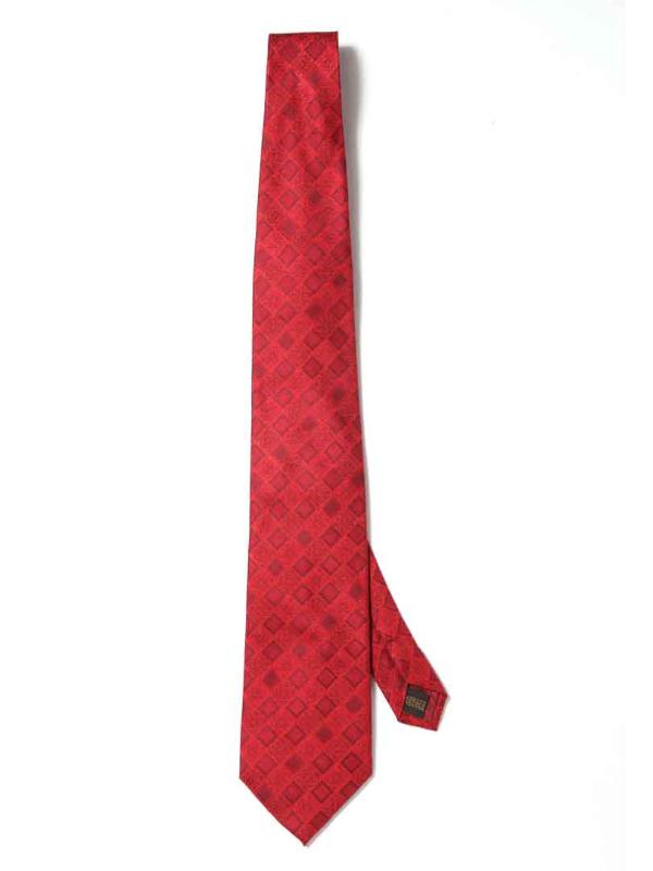 Torino All Over Dark Red Silk Tie