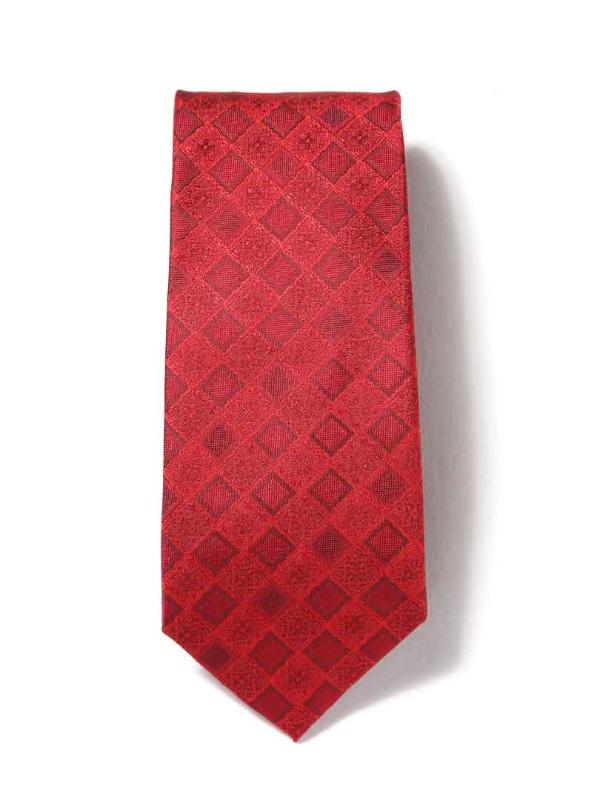 Torino All Over Dark Red Silk Tie