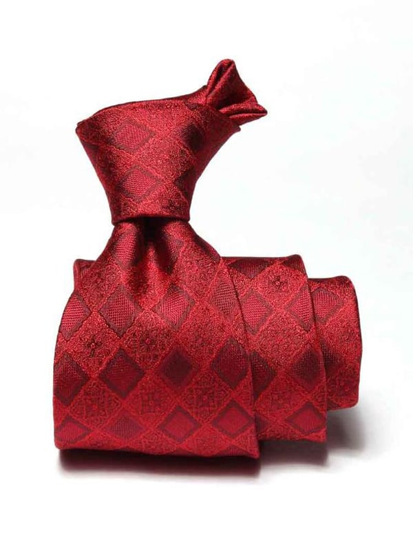 Torino All Over Dark Red Silk Tie