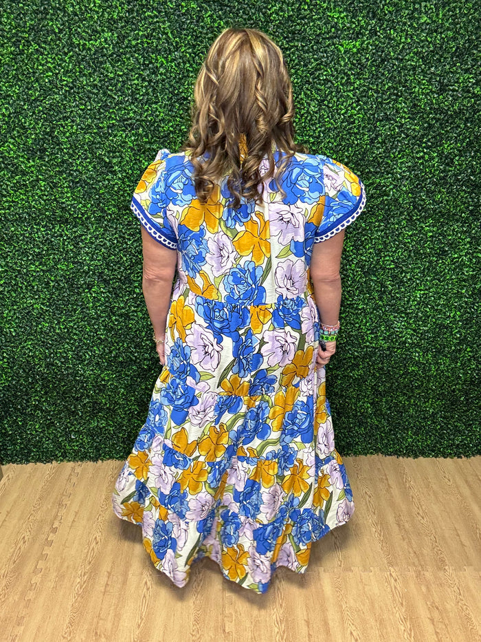 Umgee Bold Floral Tiered Dress