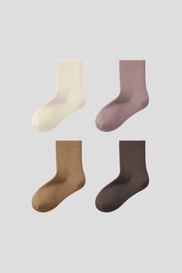 F / Milk White-Dust Pink-Brown-Dark Brown