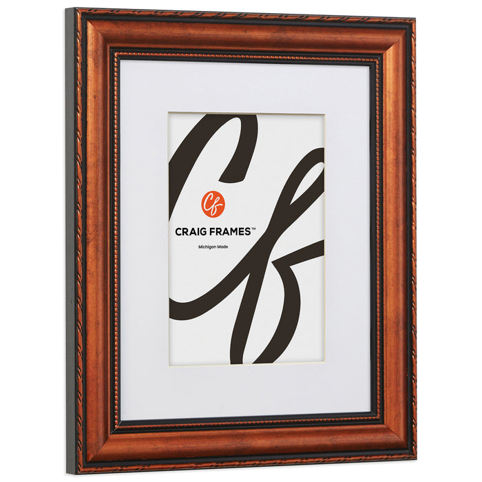 Victoria 1.375", Matted Ornate Copper Picture Frame