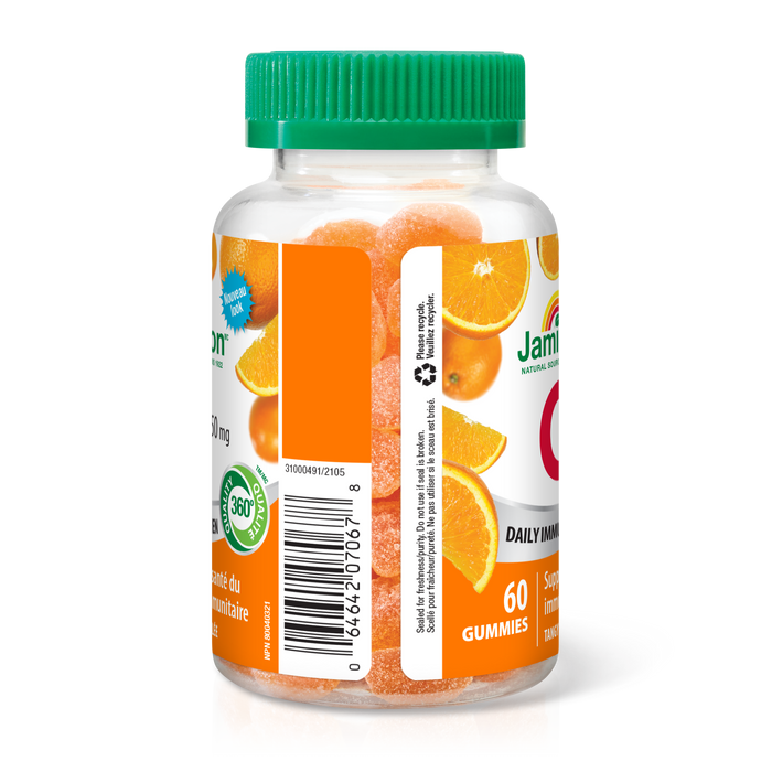 31000491 Jamieson Vitamin C Gummies 250 mg 31000491_J_GUM_C_250mg_Orange_250cc_R2105_BTL_DIS