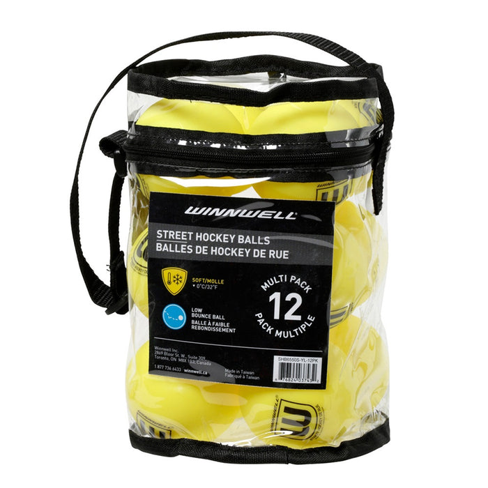 Winnwell 65MM 50G Street Hockey Ball 12-Pack w/PVC Bag
