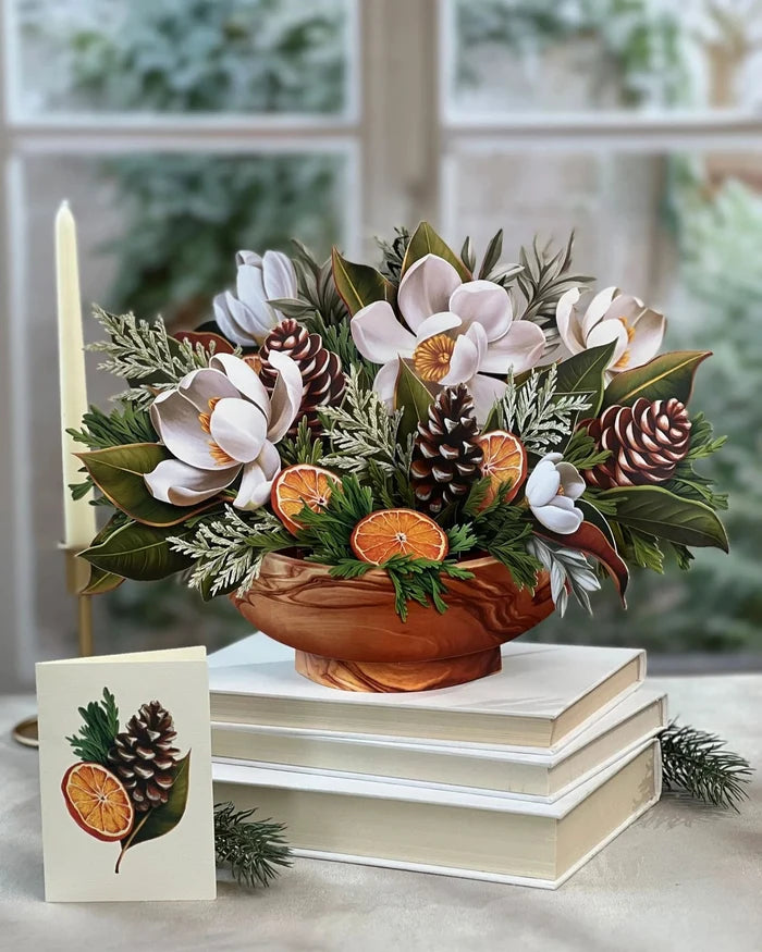 Winter Magnolia Pop-Up Flower Bouquet Card