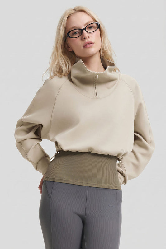 Women's Double-Layer Slim-Fit Half-Zip Sweatshirt HE022