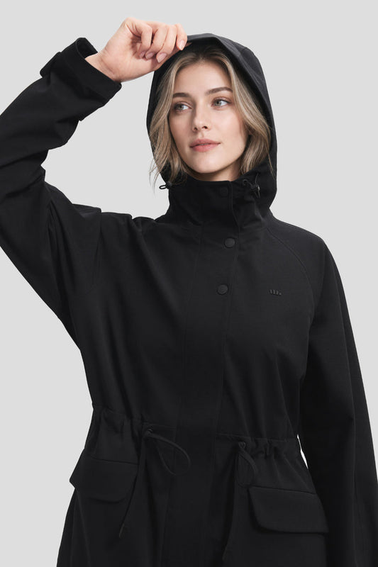 Women's High-Stretch Softshell Trench Coat (Light Warmth) ST027