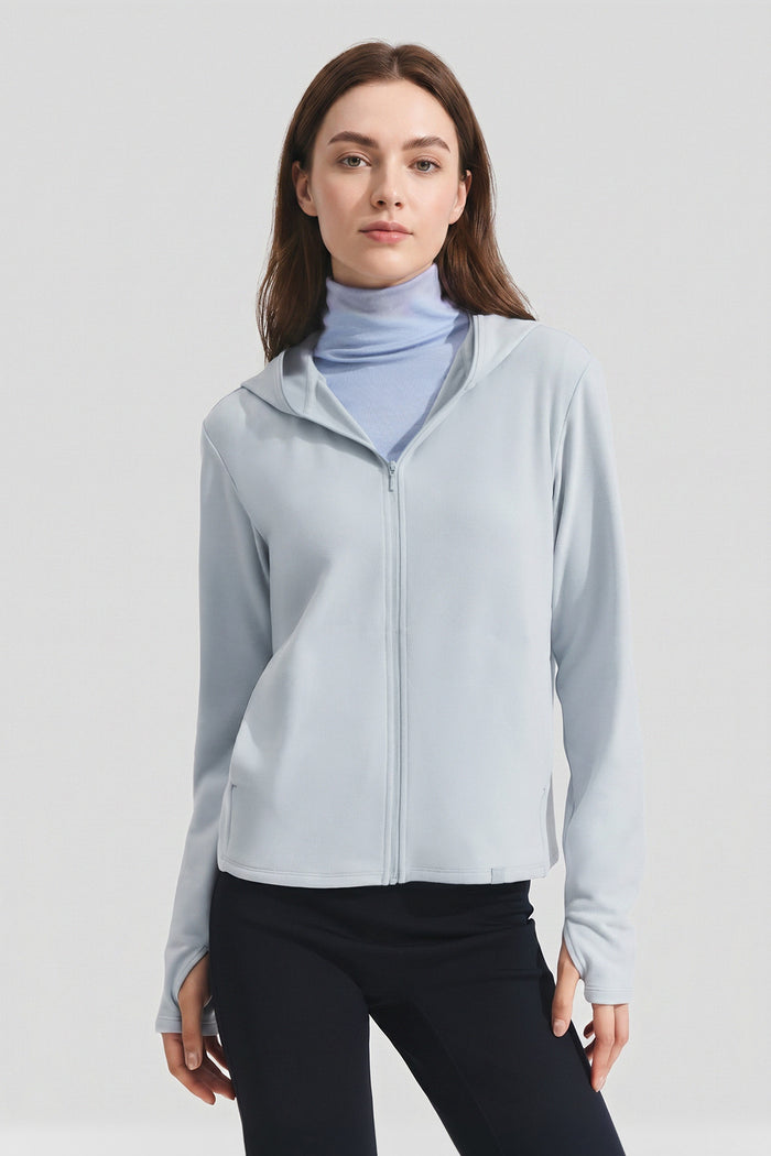Women's Relaxed-Fit Fleece Sun Protection Jacket UV009