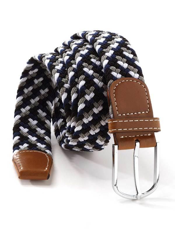 z3 Multi Grey/ Navy/ White Braided Non-leather Belt