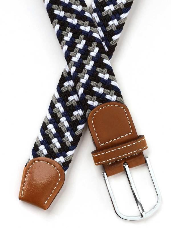 z3 Multi Grey/ Navy/ White Braided Non-leather Belt