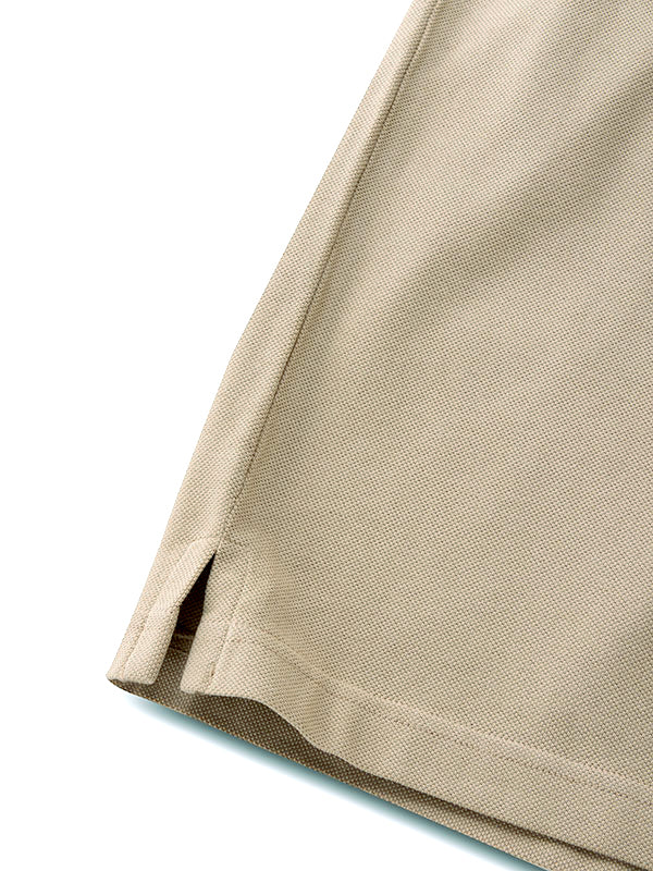 z3 Polo Garment Dyed Beige Solid Tailored Fit Casual Cotton T-Shirt