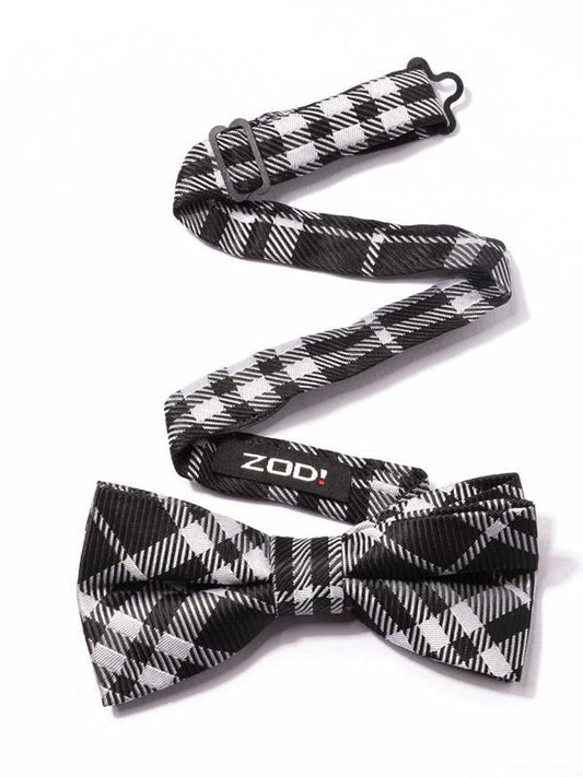 ZOD! Check Black/ White Microfibre Bow Tie