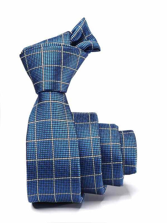 ZOD! Check Blue Microfibre Tie