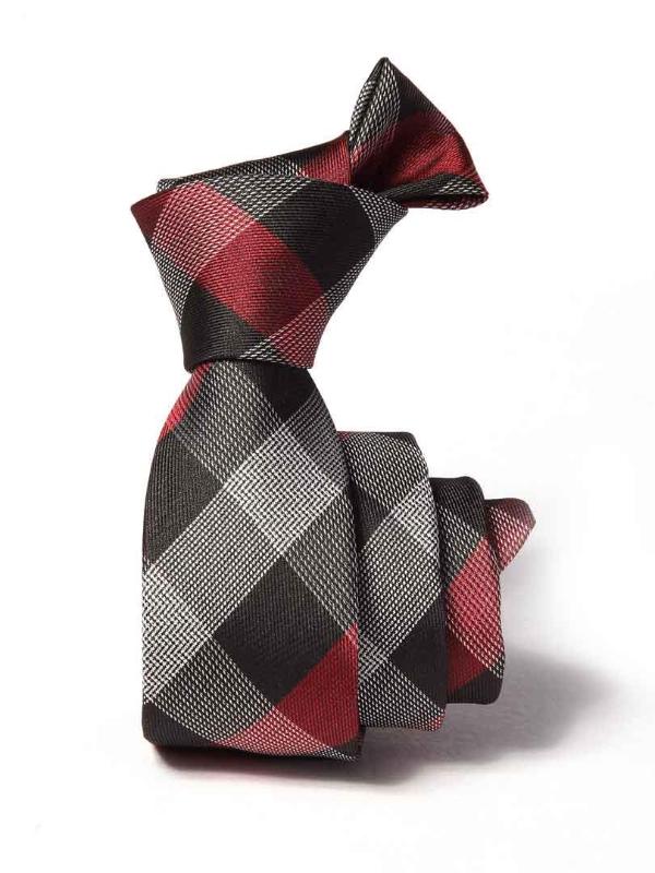 ZOD! Check Dark Grey Microfibre Tie