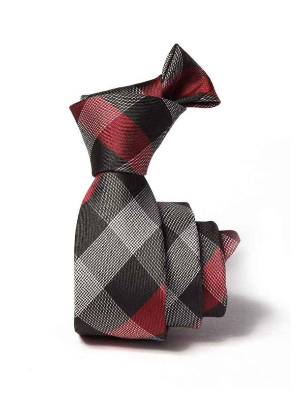 ZOD! Check Dark Grey Microfibre Tie