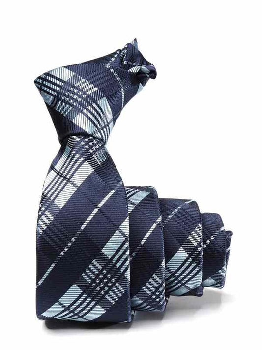ZOD! Check Navy Microfibre Tie