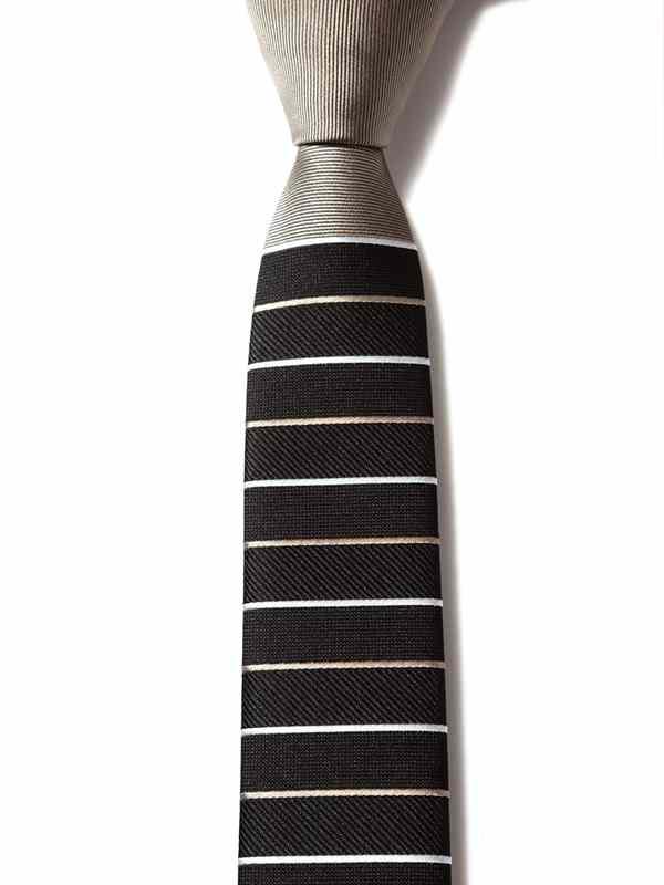 ZOD! Stripe Black Microfibre Tie